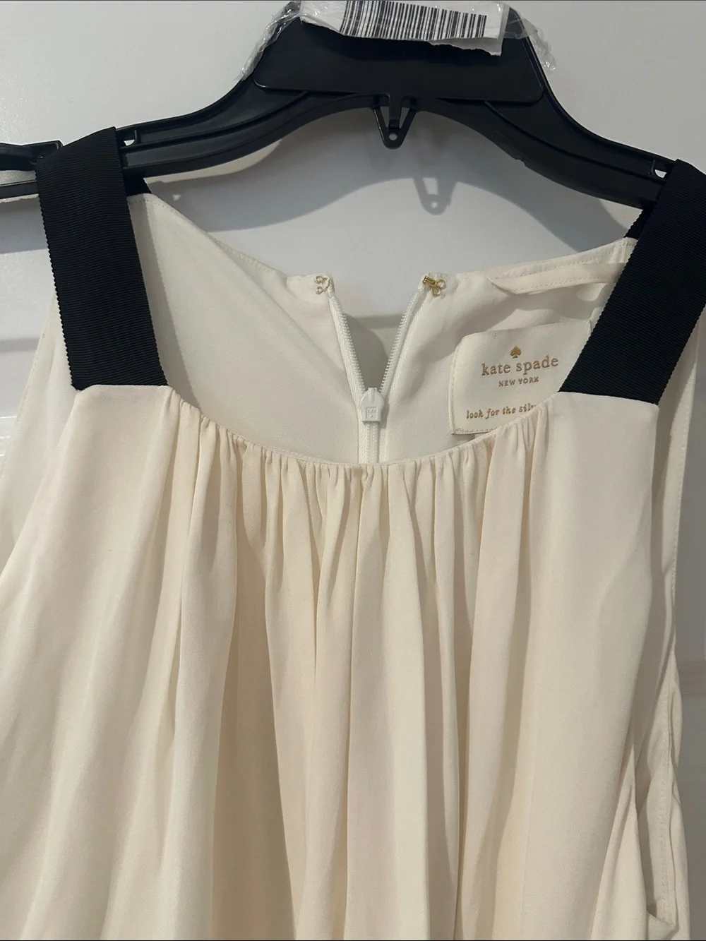 kate spade Cream Maxi Dress with Black Straps & Tie